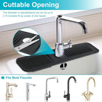 24 Inch Kitchen Sink Splash Guard，5°Slope Fast Draining Silicone Mat - Image 3
