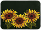 ALAZA Sunflower with Leaves On Dark Dish Drying Mat by ALAZA