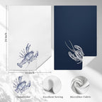 Vintage Lobster Coastal Beach Kitchen Towels, Nautical Dish Tea Towel Drying - Image 2