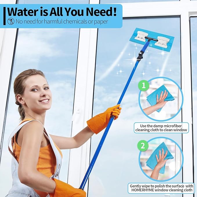 HOMERHYME Microfiber Glass Cleaning Cloth, 6 Pack Window Glass Cleaning Rags - Image 7