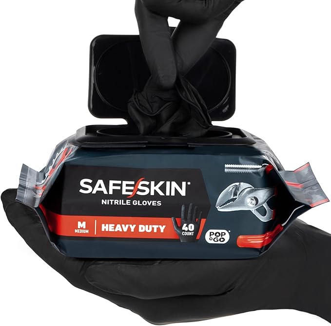 SAFESKIN Heavy Duty Nitrile Disposable Latex Free Gloves by SAFESKIN