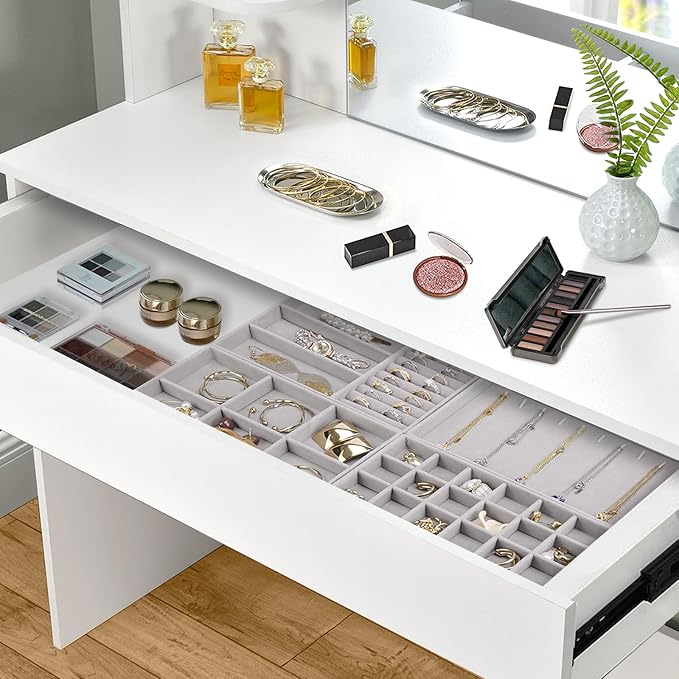 Cirhy 4 Stackable Jewelry Trays Organizer Set - Image 6