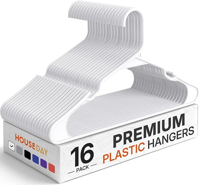 HOUSE DAY Plastic Hangers 16 Pack by HOUSEDAY