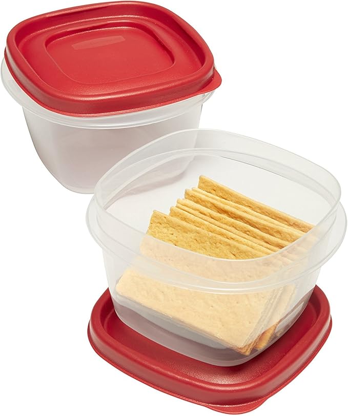 Rubbermaid Easy Find Lids Food Storage Containers, 2 Cup, Racer Red, 4-Piece Set - Image 3