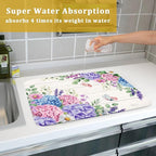 Hydrangea Floral Dish Drying Mat 18x24 inch Spring Summer Decorative Fast Dry - Image 7