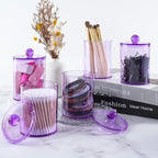 6 Pack Qtip Holder, Canister Apothecary Jar Set, Bathroom Jars - Image 5