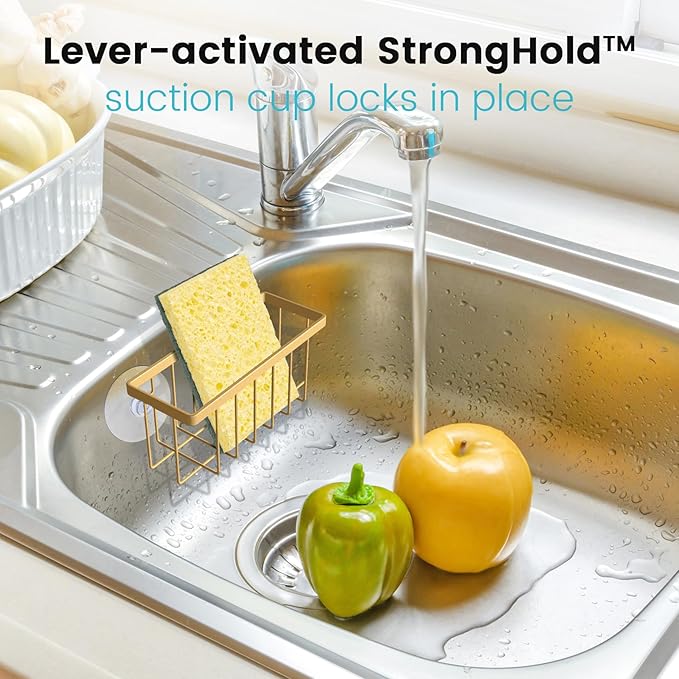 Gold Sponge Holder for Kitchen Sink, Kitchen Sink Sponge Holder, Sink Organizer - Image 3