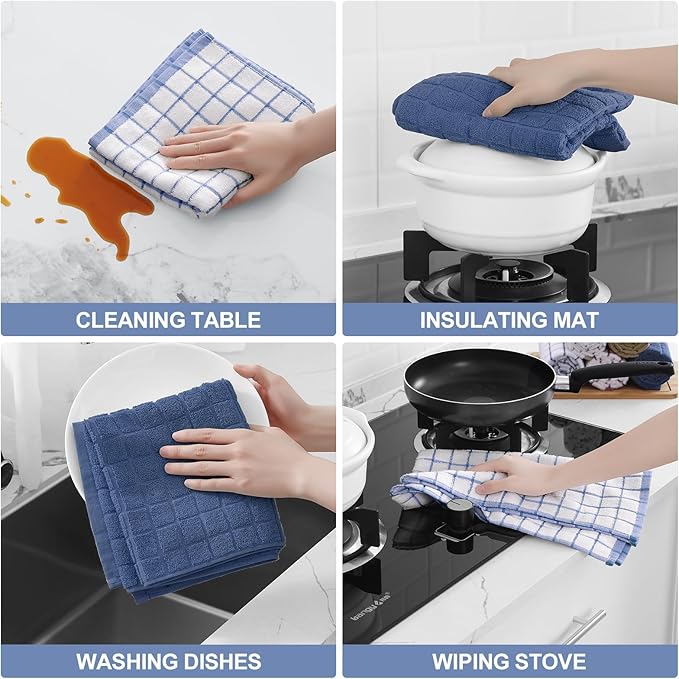Homaxy Premium Cotton Kitchen Towels 16"x 28", Large Natural Ring Spun 390 GSM - Image 4