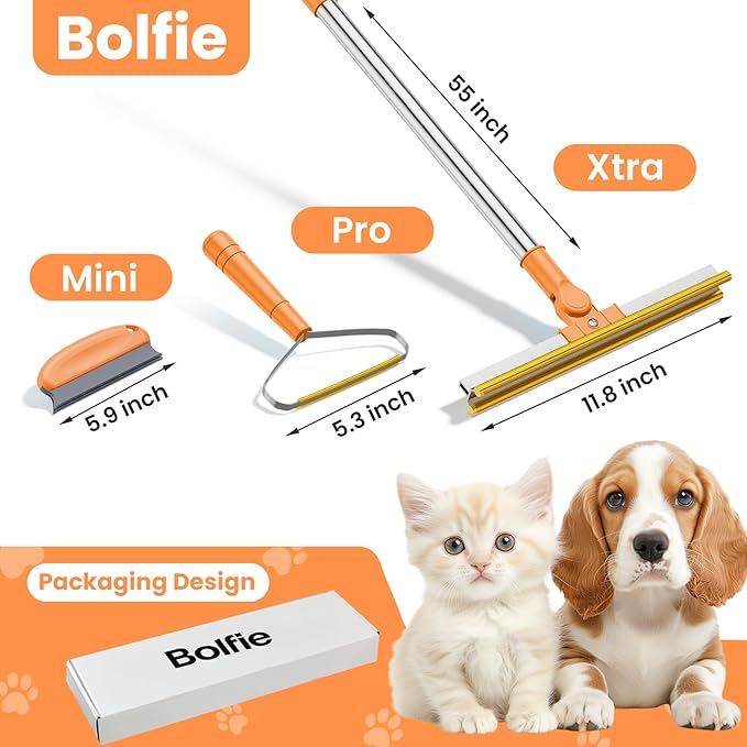 3 in 1 Carpet Rake for Pet Hair Removal, Tool Set of 3, 55” Long Handle Carpet - Image 3