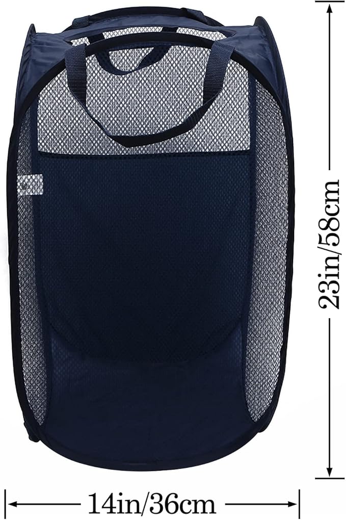 AQQA 6 Pcs Handy Laundry Collapsible Mesh Foldable Hampe, Popup Laundry Basket - Image 2