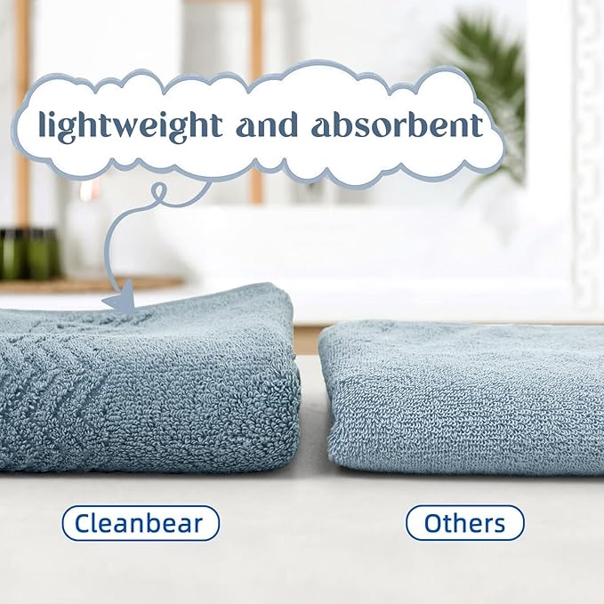 Cleanbear Hand Towel for Bathroom, 100% Cotton, Quick Dry & Lightweight Hand - Image 3