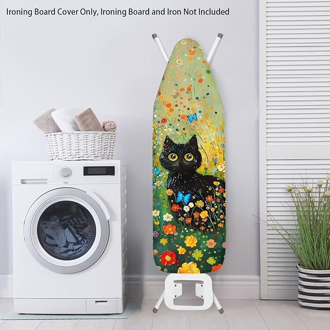 Sprowallow Black Cat Daisy Ironing Board Covers 15 x 54 inch Drawstring - Image 3
