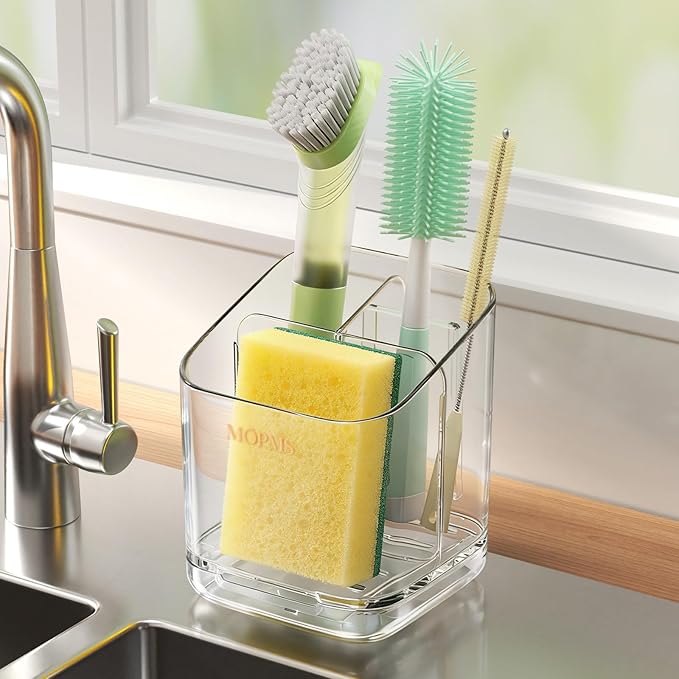 Minimalist Sponge Holder for Kitchen Sink, 3 Slots Sink Caddy by MOPMS