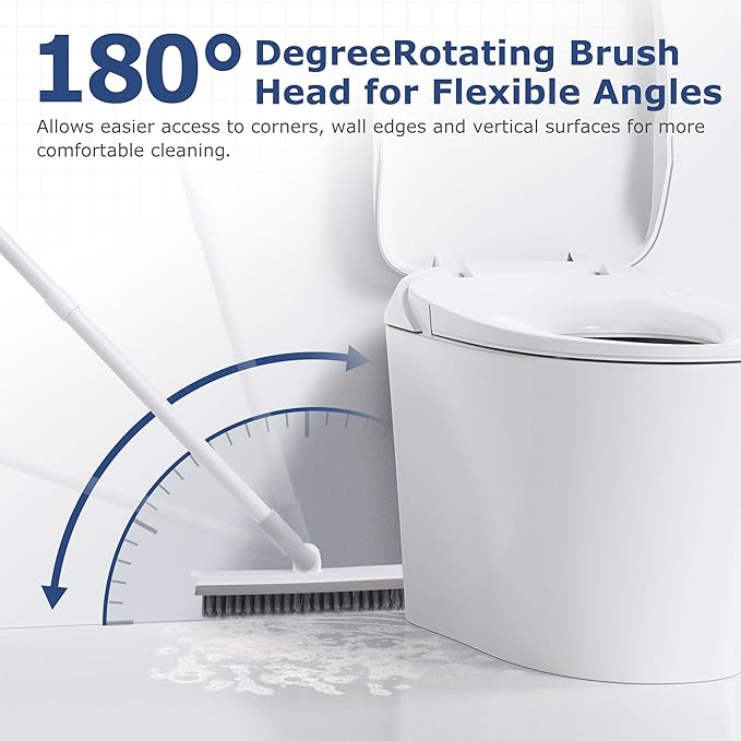 Grout Brush with Long Handle, Floor Cleaning Scrubber with Stiff Bristles - Image 5