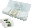 Travel Portable Cotton Swabs Set:100 Cotton Swabs, 10 Cotton Pads, 10 Cotton by SHINEMOON