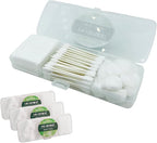 Travel Portable Cotton Swabs Set:100 Cotton Swabs, 10 Cotton Pads, 10 Cotton by SHINEMOON