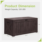 Greesum 120 Gallon Deck Box, Resin Outdoor Storage Container for Patio Furniture, Garden Tools, Pool Accessories, Weatherproof, Lockable, Brown - Image 6