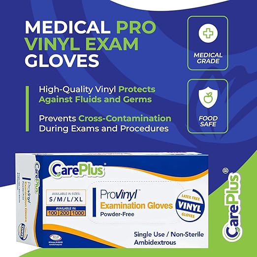 CARE PLUS Pro Vinyl Clear Gloves - Image 2