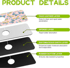 Butterflies and Chamomile Kitchen Sink Splash Guard Faucet Mat Super Absorbent - Image 4