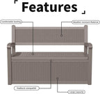 DRATO 75 Gallon Storage Bench Deck Box Outdoor Indoor,Lockable Durable All-Weather Seating with Hidden Storage,Deck Storage for Garden, Pool, Patio,Gray - Image 7