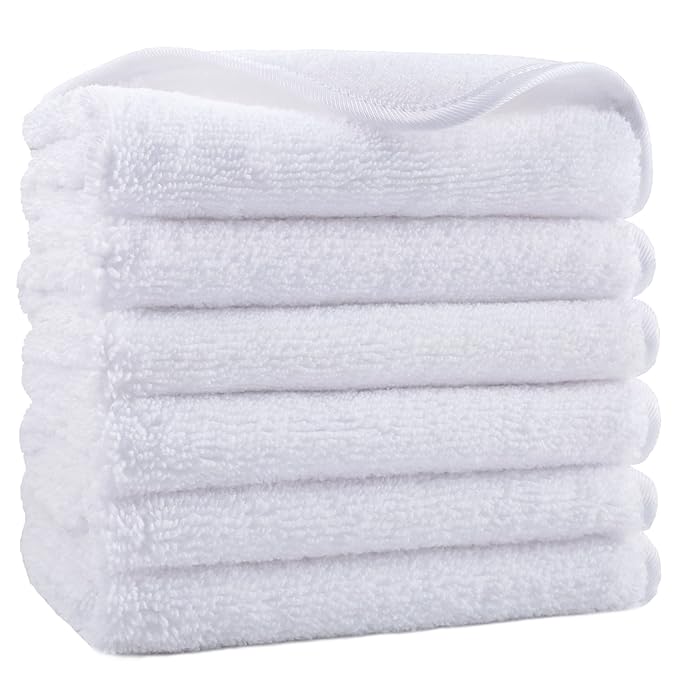 POLYTE Premium Lint Free Microfiber Washcloth Face Towel, 13 x 13 in by Polyte