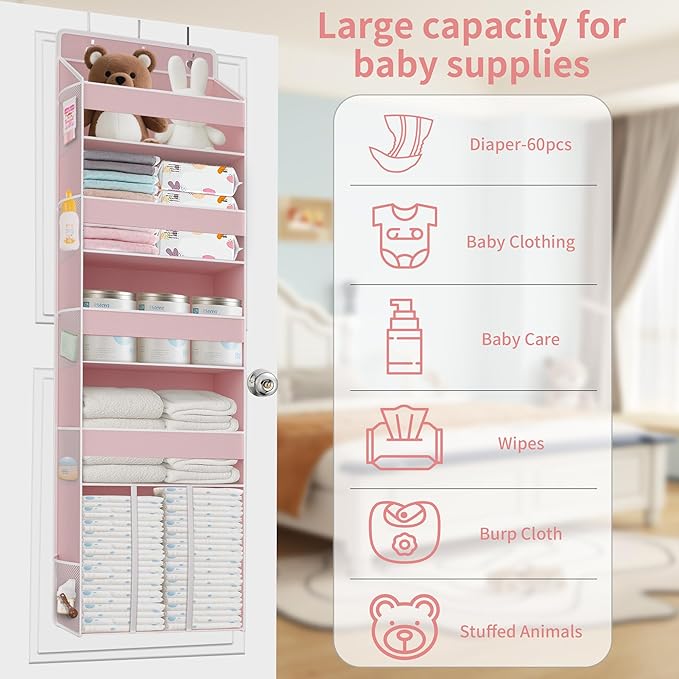 1 PC Pink Over the Door Organizer - Image 4