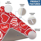 Valentines Day Dish Drying Mat for Kitchen Counter Red Polka Dot Stripe Love - Image 3