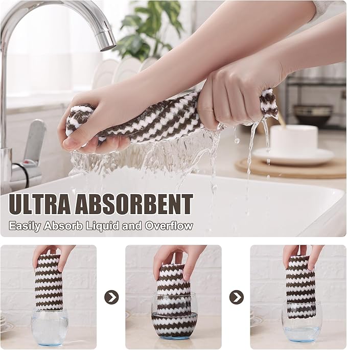 Homaxy 12 Pack Kitchen Dish Cloths, Ultra Soft and Absorbent Dish Towels - Image 3