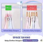 HOUSE DAY Velvet Baby Hangers for Closet, Kids Hangers Velvet 60 Pack, Non Slip - Image 3