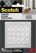 Scotch Clear Adhesive Bumper Pads 40 PCS, Self-Stick Rubber Pads 1/2" Round by ScotchBrand