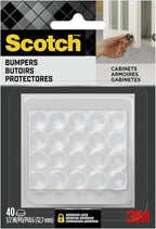 Scotch Clear Adhesive Bumper Pads 40 PCS, Self-Stick Rubber Pads 1/2" Round by ScotchBrand
