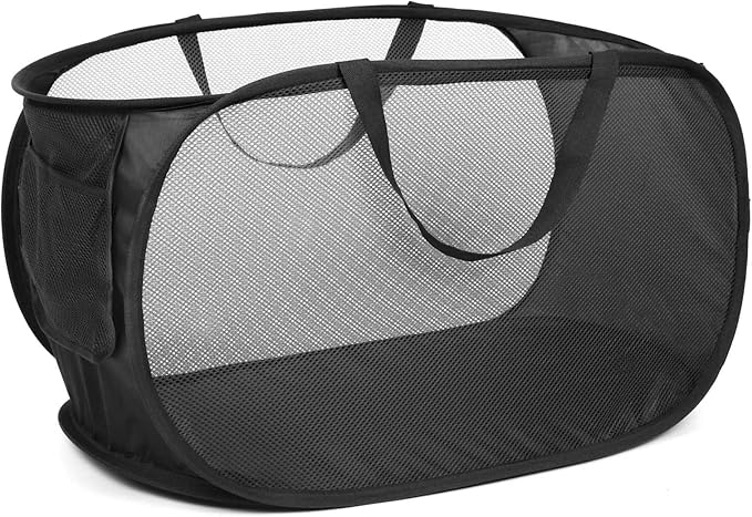 Durable Collapsible Laundry Baskets, Mesh Pop Up Laundry Hamper by Bemkoo
