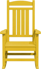 KINGYES HDPE Rocking Chairs Outdoor, Patio Rocking Chairs with 330lbs Support, Smooth Porch Rocker for Deck Lawn Yard, Yellow - Image 10