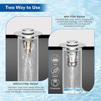 Hibbent 3 Pack Upgraded 3 in 1 Bathroom Sink Drain Strainer, Universal Pop Up - Image 3