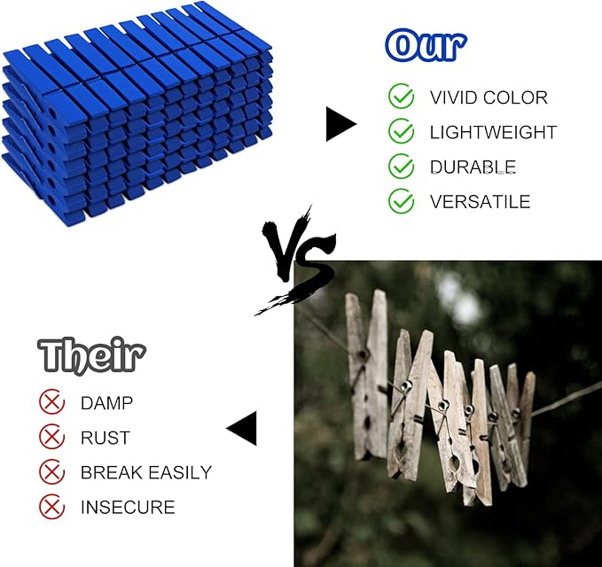 Phinus 72 Pcs Wooden Clothes Pins, 2.9 Inch Clothes Pins - Image 4