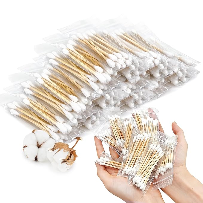 500 Pcs Travel Size Cotton Swabs Individually Wrapped Cotton Swabs by PSPIKXEG