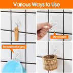 48 Pack Heavy Duty Adhesive Wall Hooks - Image 3