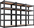 Set of 3 71"H Garage Shelving-5 Tier Garage Storage Shelves,Adjustable Heavy Duty Metal Shelving Unit and Storage Large Rack,Utility Steel Shelf For Warehouse Industrial Pantry Basement 71"x32"x14" by Unknown