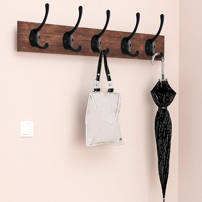 IBosins 32 Pack Black Coat Hooks Wall Mounted - Image 5