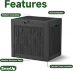 EasyUp 30 Gallon Resin Deck Box, Patio Outdoor Deck Box for Furniture, Garden Tools and Tools Storage, Waterproof Outside Storage Boxes(Black) - Image 3
