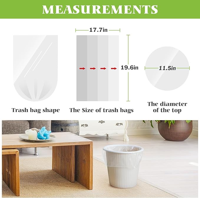 4 Gallon 330 Counts Strong Trash Bags Garbage Bags by Teivio, Bathroom Trash - Image 2
