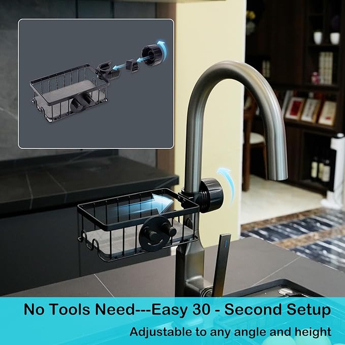 Sponge Holder for Kitchen Sink Smiley Face Sponge Holder Over Faucet - Image 5