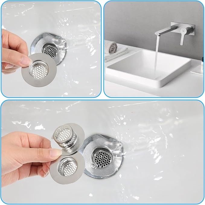 3 Pcs Bathroom Sink Drain Strainer, Catcher Shower Drains Stainless Steel Sinks - Image 4