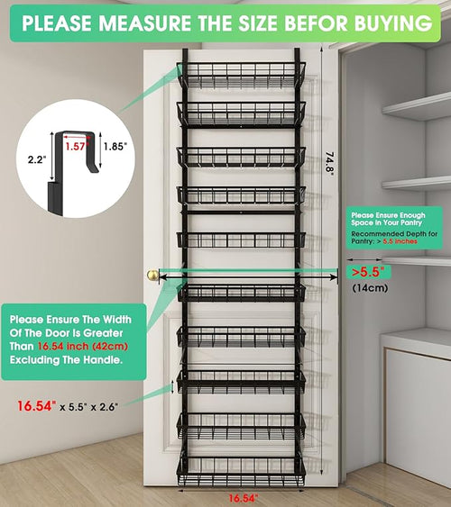 10-Tier Over The Door Pantry Organizer, Pantry Organization and Storage - Image 2