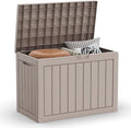 45 Gallon Outdoor Deck Box, Lockable Waterproof Outdoor Storage Boxes For Garden Tools,Indoor Cushions,Accessories Outside Storage Resin Weatherproof Container(Grey) by MAIUSCOLI