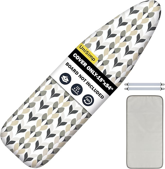Ironing Board Cover and Pad 15"x54" Extra Thick Natural Cotton, Scorch and - Image 3