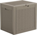 DRATO 34 Gallon Deck Boxes Resin Outdoor Storage Box UV Resistant Outside Deck Box with Lockable Lid for Patio Furniture（Grey，34 Gallon） by DRATOprovidesawarmandcozy