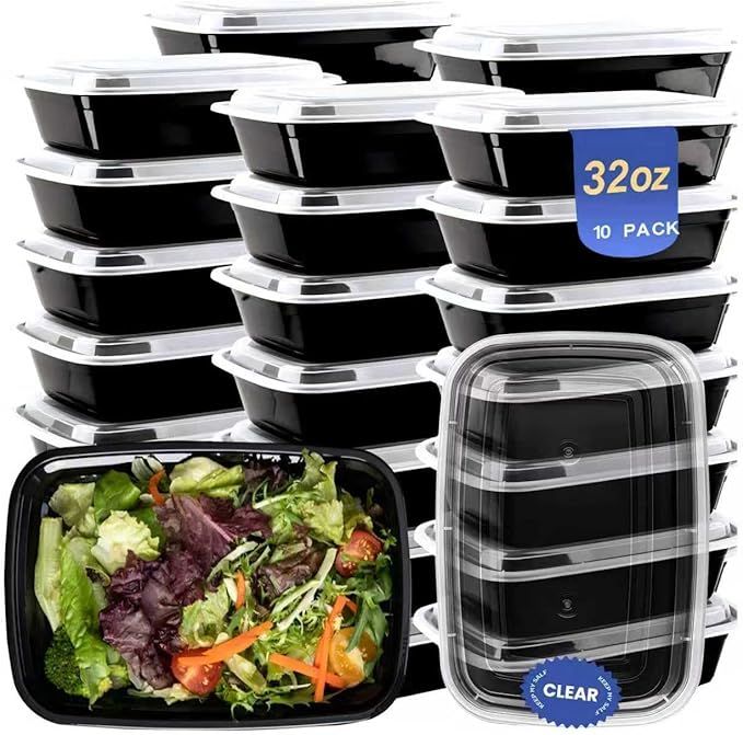 32oz 10 Pack Meal Prep Containers Reusable BPA-Free, Disposable Food Storage by Unknown
