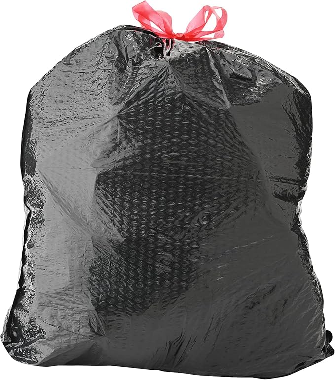 Amazon Basics Flextra Multipurpose Drawstring Trash Bags, 30 Gallon, Tear - Image 2