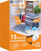 15 Pack Vacuum Storage Bags by GONGSHI